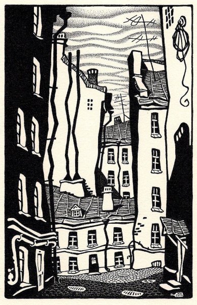 Стилизованный пейзаж Графика