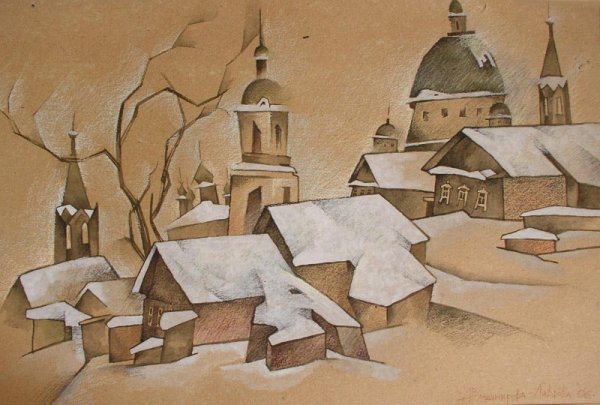 Декоративный графический пейзаж