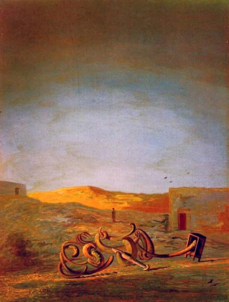 Сальвадор дали пейзаж с загадочными элементами 1934