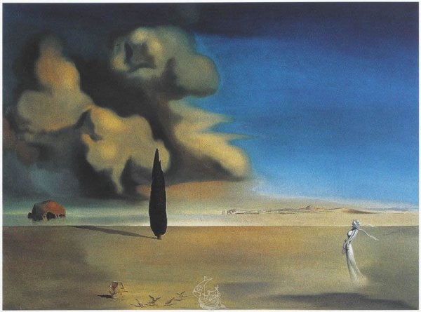 Сальвадор дали пейзаж с загадочными элементами 1934