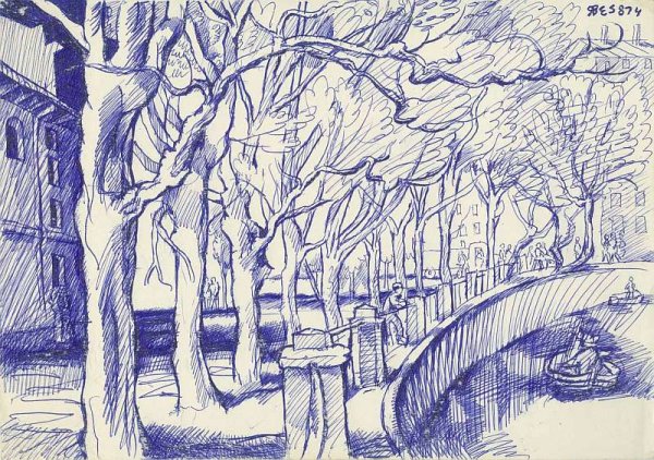 Пейзажигелиевой ручкой