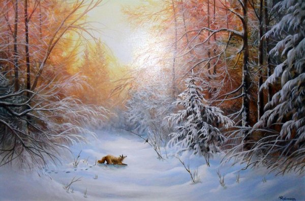 Владимир Леонидович муравьев (1861-1940) зимний пейзаж