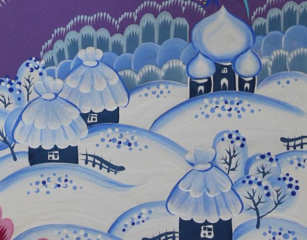 Гжель пейзаж зимний