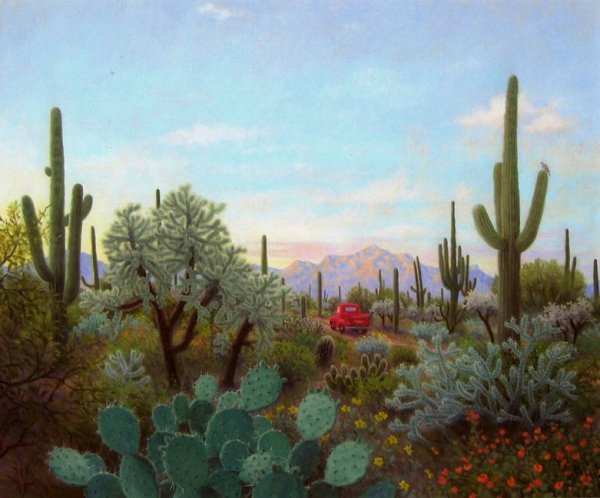 Пейзаж с кактусами