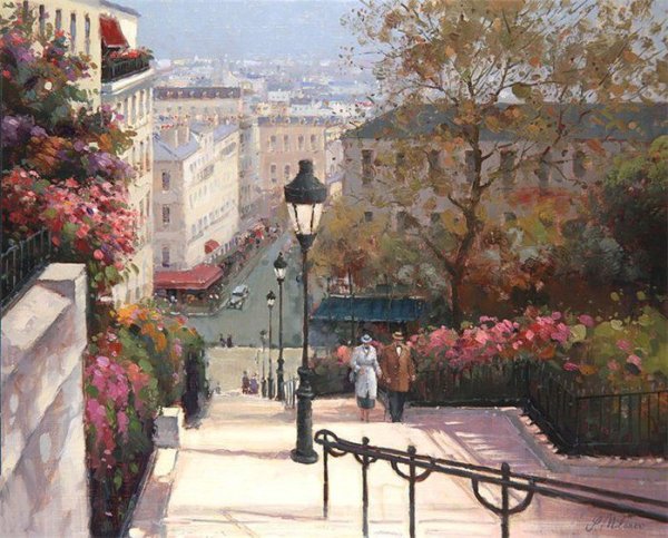 Картина улица в Париже