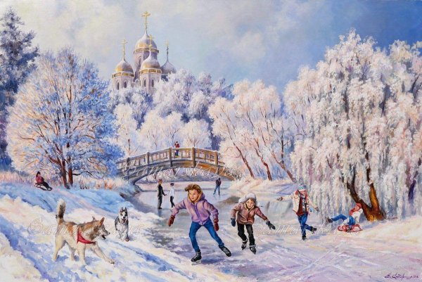 Кустодиев б м зима. 1916