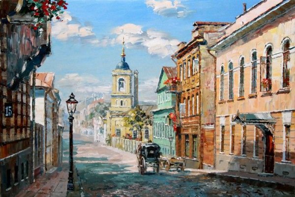 Москва 19 века картины московские улочки