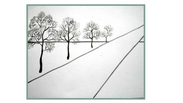 Пейзаж с линейной перспективой и воздушной перспективой