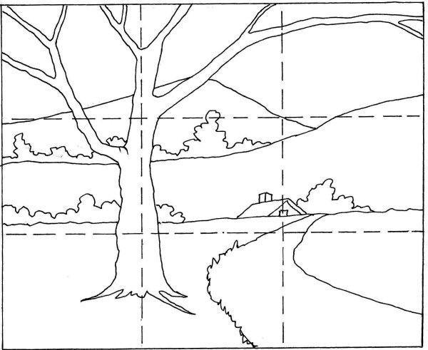 "Линейная перспектива" - пейзаж "Тоскана"