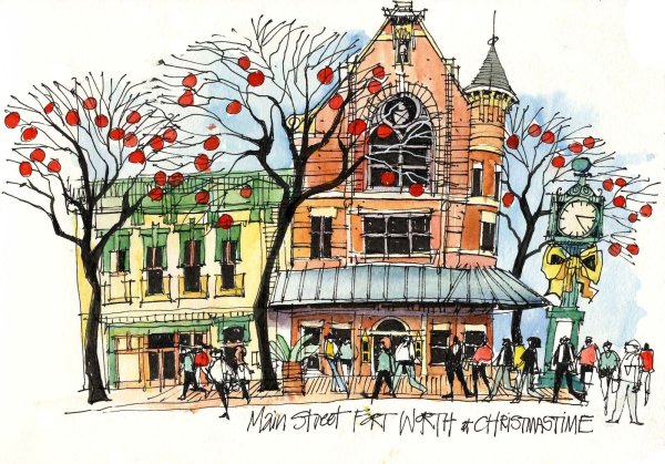 Городские зарисовки маркерами