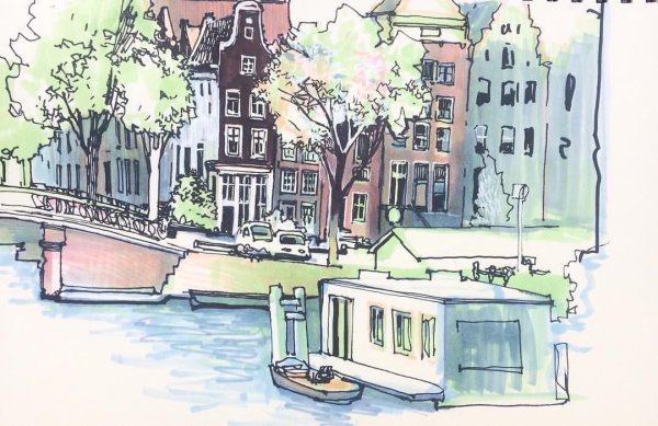 Городской пейзаж рисунок