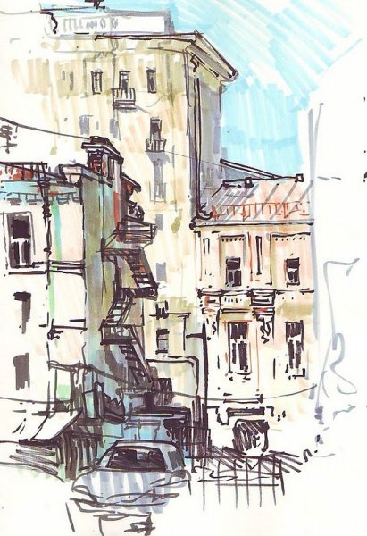 Анна Эгида городской скетчинг