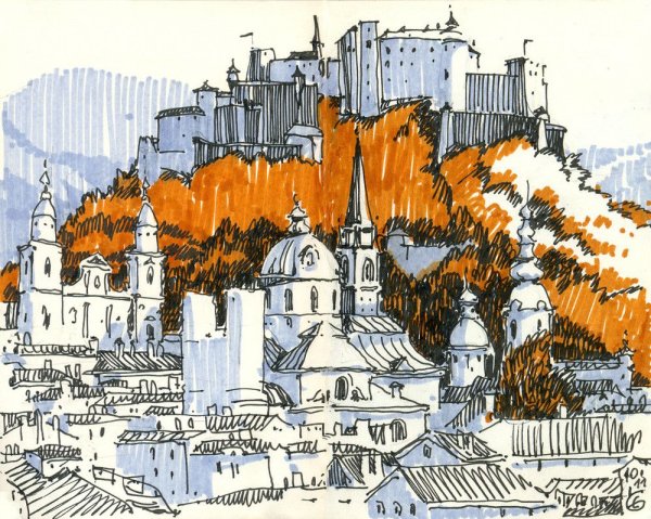 Скетчинг архитектура маркерами Париж