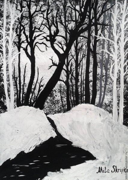 Граттаж зима