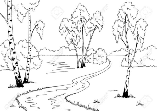 Весенний пейзаж раскраска 1 класс