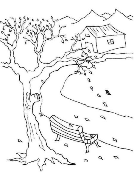Раскраска пейзаж