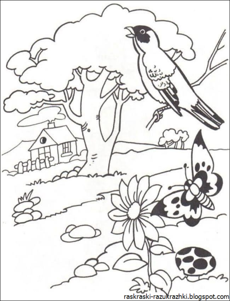 Весна в городе раскраски для детей