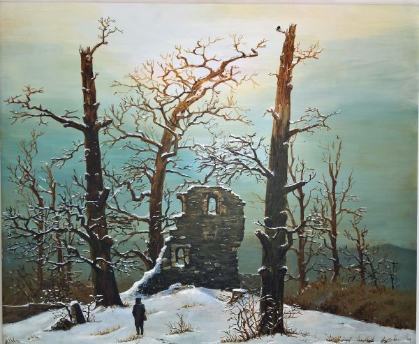 Каспар Давид Фридрих пейзаж кладбище