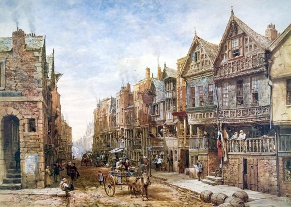 Старинная Голландия художник Корнелис спрингер 1817-1891