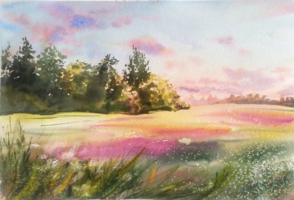 Лето акварель