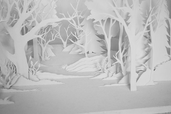 Зимний лес из бумаги