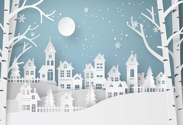 Зимние трафареты на окна