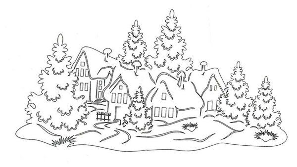 Трафареты на окна новогодние