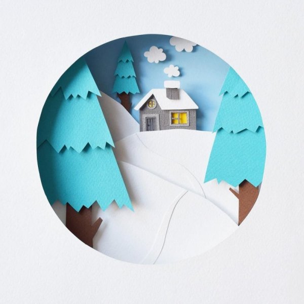 Зимний пейзаж раскраска