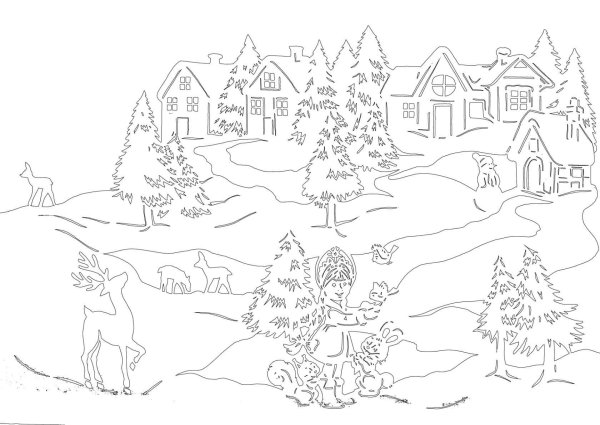 Зимний домик поделка