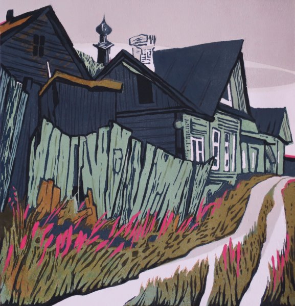 Евгения Мельникова. Линогравюра цветная