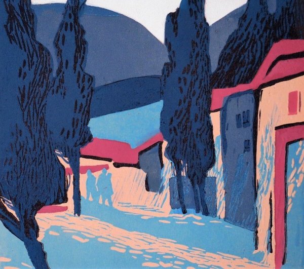 Евгения Мельникова. Линогравюра цветная