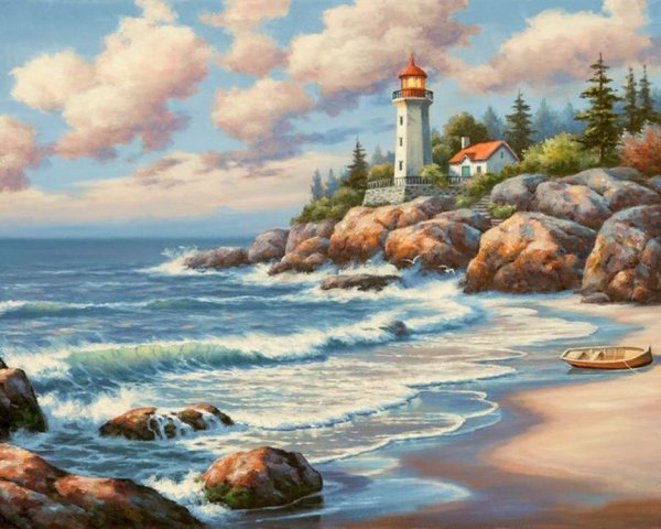 Mark Keathley морской пейзаж,,Маяк