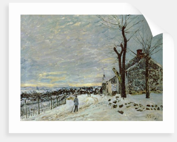 Альфред Сислей, деревенская улица зимой, 1893.