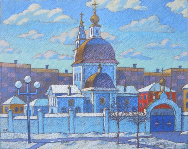 Храм детский рисунок старый Оскол