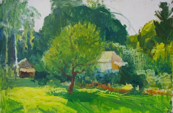 Картина Малевича летний пейзаж