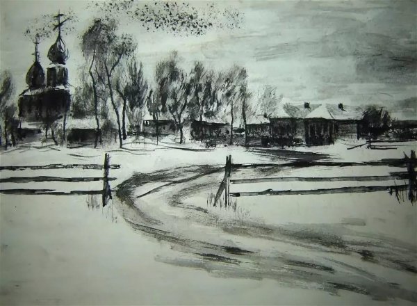 Пейзажи углем известных художников