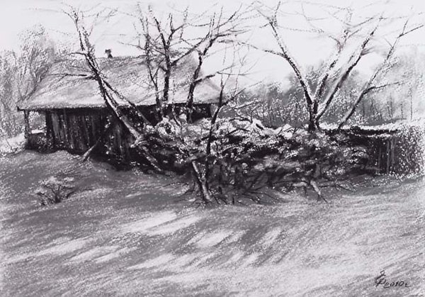 Зинаида Серебрякова зимний пейзаж