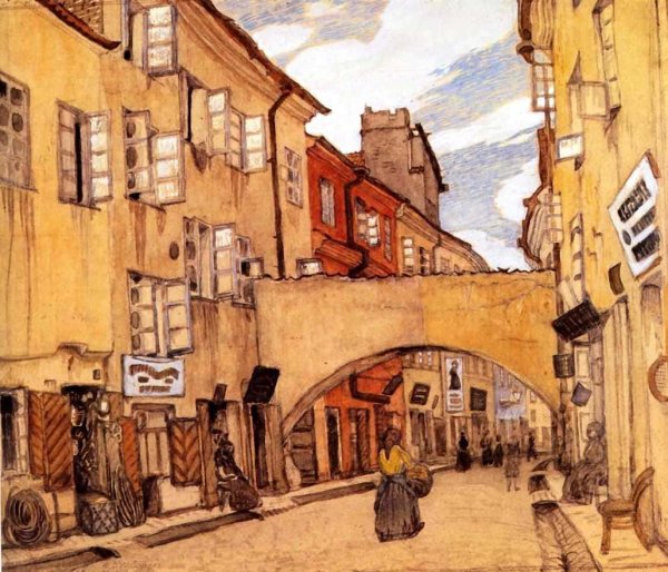 Добужинский Мстислав. Стеклянная улица в Вильно