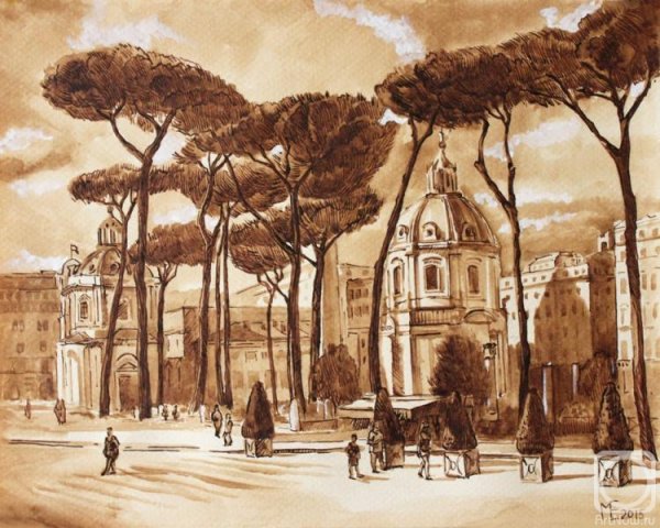 Итальянский пейзаж Графика