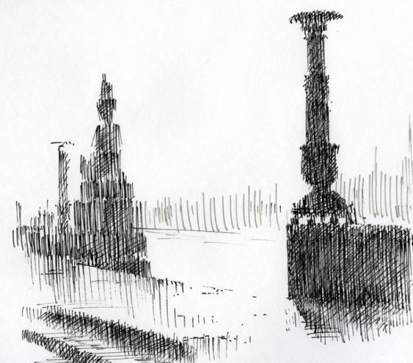 Штриховая Графика в архитектуре