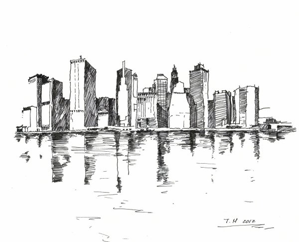 Город рисунок Графика