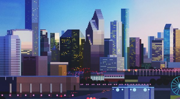 Минималистичный пейзаж города