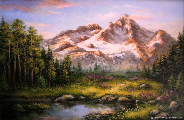 Горный пейзаж маслом Андрея Голубева