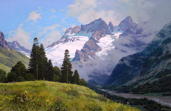 Федоров Владимир художник горы Домбая