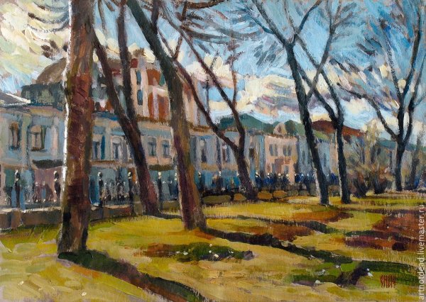 Художник Обуховский Юрий. Весна на Патриарших.
