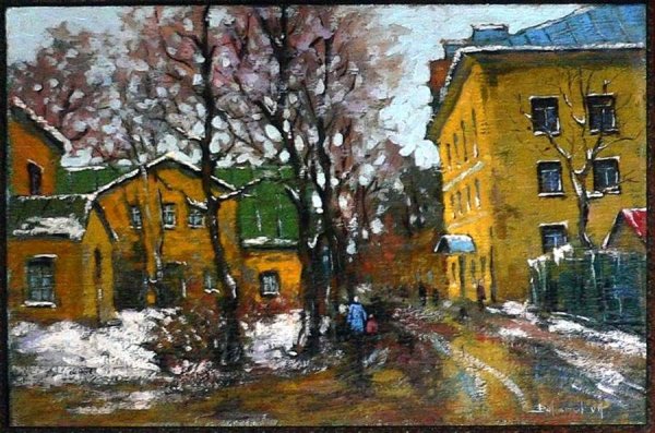 (Художник Виктор Лукьянов, «мартовские сугробы»)