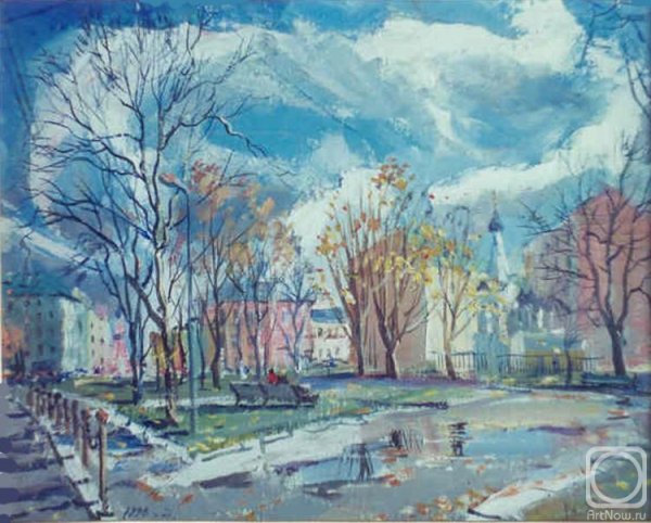 Городской весенний пейзаж живопись