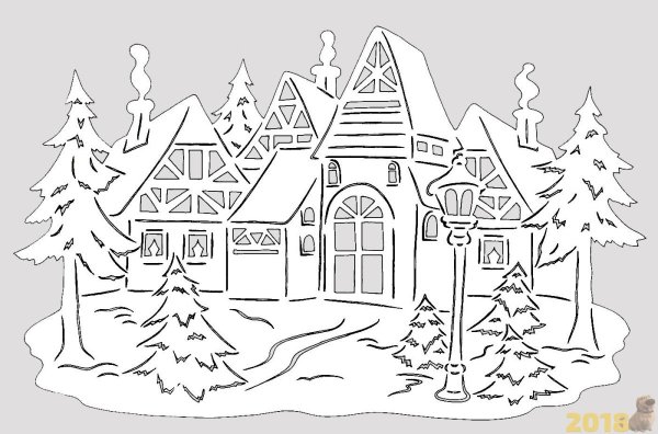 Новогодние вырезки на окна