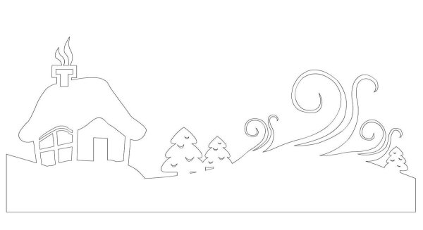 Новогодние украшения на окна домики