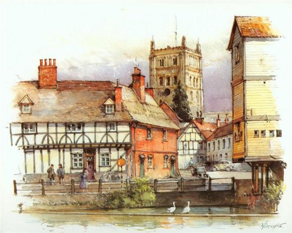 Detlev Nitschke города Европы акварели